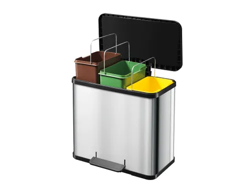 Öko Trio Plus 3x11 Liter Hailo Rvs Zwart