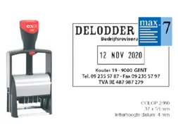 Woord-datumstempel Colop 2660 +bon 36x56 7regels zwart