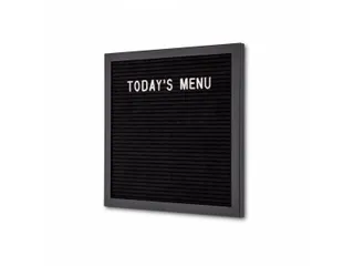 Letterbord Zwart 30x30cm Zwart frame - 1