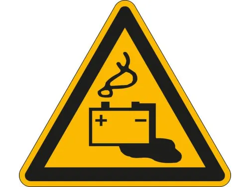 Waarschuwingsbord,Waarschuwing: Gevaren Door Batterijen,Sticker,Folie