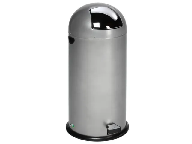 Push & Kick Afvalbak Staalplaat 52 Liter 880x415mm Met Pedaal Zilver