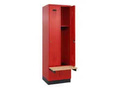 locker met bank,HxBxD 1950x600x815mm,2vak,vak B 300mm,cilinderslot