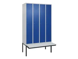 locker met bank,HxBxD 2120x1200x815mm,4vak,vak B 300mm,cil.-slot