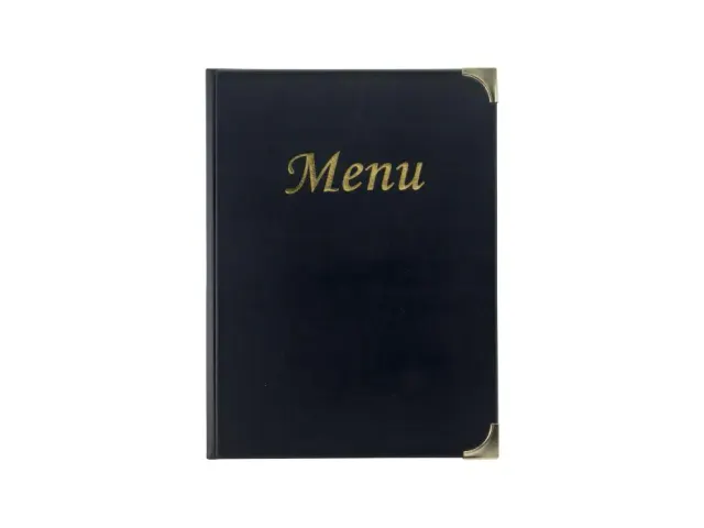 Menukaart Securit a4 4 tas zwart lederlook