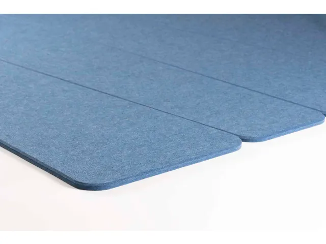 Akoestische PET-vilt trapezium stroken blauw 30x120cm 6 stuks