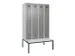 locker met bank,voor scheiding van kleding,HxBxD 2120x1200x815mm,4vak