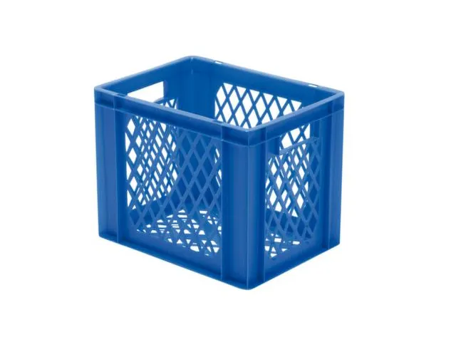 Euronorm-stapelbak 29l 320x400x300mm Wanden/bodem Opengewerkt Blauw