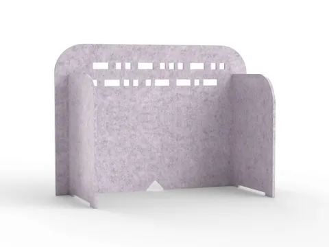 Akoestisch PET-vilt scheidingsscherm S 70x35cm lichtgrijs