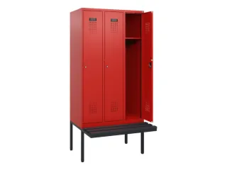 locker met bank,HxBxD 1950x900x815mm,3vak,vak B 300mm,cilinderslot - 1
