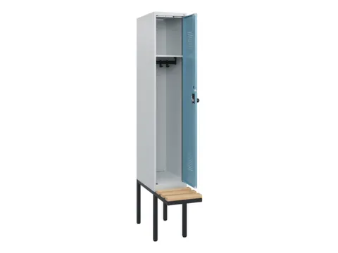 locker met bank,HxBxD 1950x300x815mm,1vak,vak B 300mm,draaigrendel