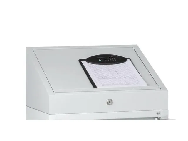 opzetelement lessenaar,v. bijzetkast,BxD 500x500mm,afsluitbaar,staal