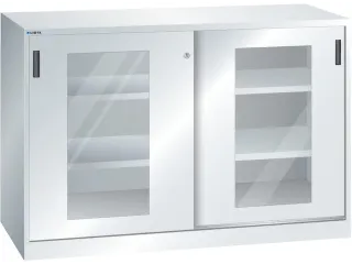 venster-schuifdeurkast 1000x1500x580mm 4xStalen bodem RAL7035 - 1