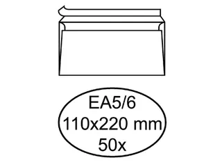 Envelop Hermes bank EA5/6 110x220mm zelfklevend wit pak à 50 stuks - 1