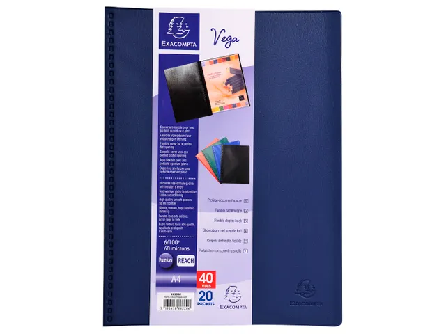 Protège-documents PVC - 40 vues - Vega opaque - A4 - Couleurs assorti