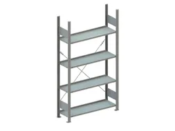 magazijnstelling,grondveld,HxBxD 1850x1056x336mm,vakl. 80kg,4xlegbord