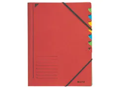 Sorteermap Leitz 3907 A4 7 Vaks Rood karton