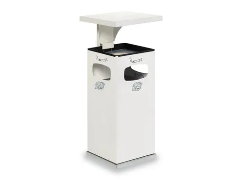 Combi-Asbak Staalplaat Wit 910x395x395mm 3 Inworpopeningen