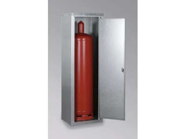 gasflessenkast,v. 1x33kg fles,HxBxD 1435x460x400mm,m. dak,vleugeldeur