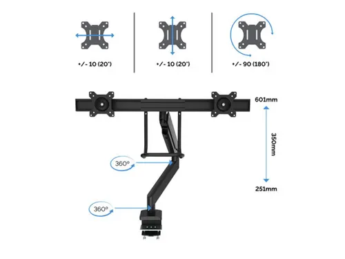 Monitorarm Fellowes Eppa voor 2 Schermen Crossbar wit