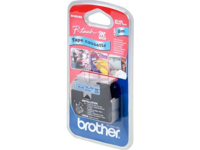 MK521BZ BROTHER P-TOUCH 9mm zwart op blauw