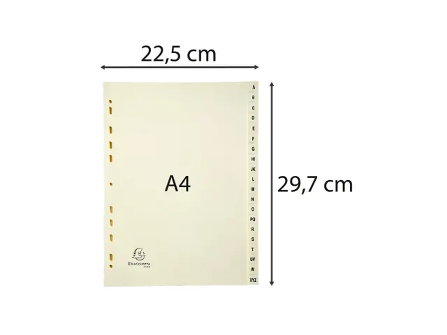 Tabbladen karton 155 g 20 tabs A-Z ivoor