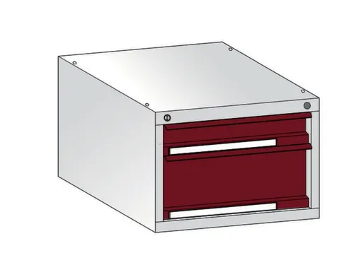 laden-onderbouw,v. werkbank,H 350mm,romp staal RAL7035,front RAL3003