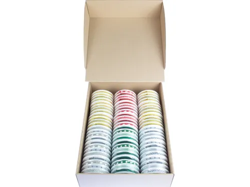 Lint Kangaro 18 spoelen kerst assorti. 4 lintjes per spoel in 4 soorte