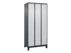 Z-garderobekast,HxBxD 1950x900x500mm,vak B 150/300mm,cil.-slot,voeten