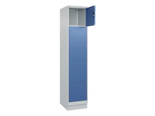 lockerkast,HxBxD 1950x400x500mm,1x5vakken,vak B 400mm,cil.-slot,sokkel