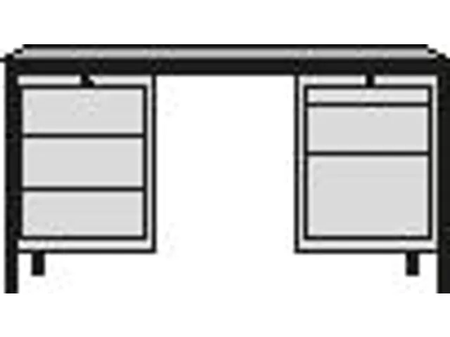 bureau pour atelier HxlxP 720x1700x800mm RAL7035 face avant RAL6011