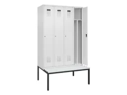 locker met bank,voor scheiding van kleding,HxBxD 2120x1200x815mm,4vak