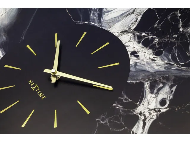 Wandklok NeXtime Marble Duo 48cm goud metaal