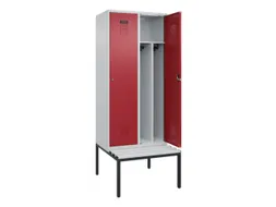 locker met bank,voor scheiding van kleding,HxBxD 2120x800x815mm,2vak