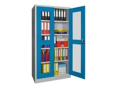 Vitrinekast Hxbxd 1950x1000x500mm Draaideuren Ral7035 Front Ral5012