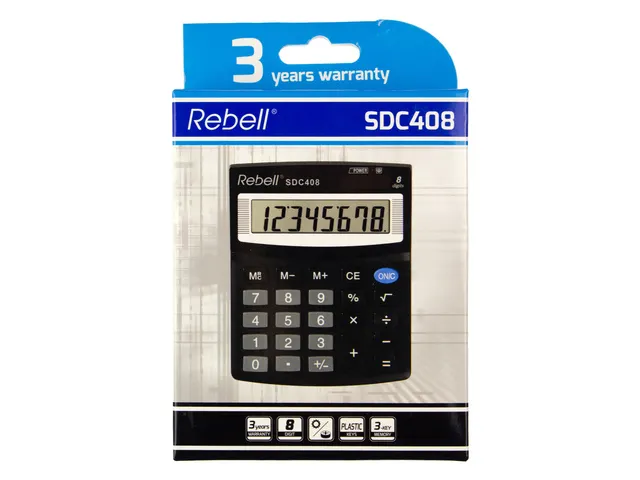 Calculatrice Rebell-SDC408-BX noir bureau