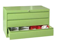 ladekast HxBxD 600x1023x600mm 3laden slot RAL7035 front RAL7035