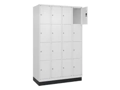lockerkast,HxBxD 1950x1200x500mm,4x4vakken,vak B 300mm,cil.-slot