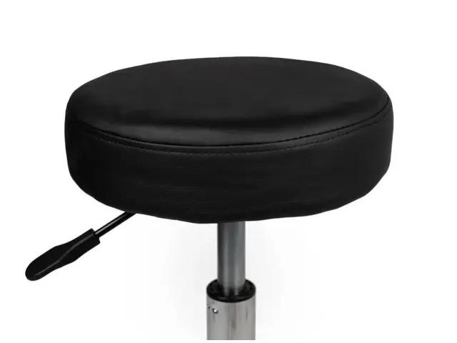 Tabouret kruk zwart standaard gasveer harde wielen