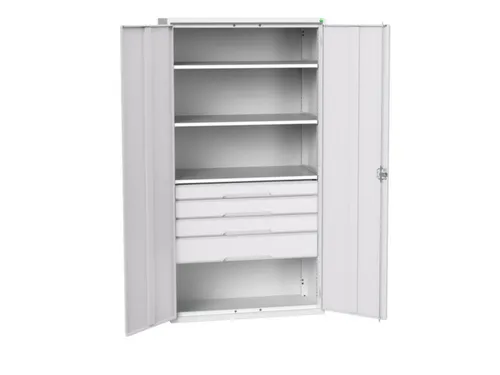 universele kast,HxBxD 2000x1050x550mm,3xStalen bodem,4lade(n)