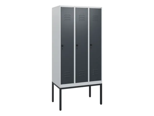 locker,HxBxD 1950x900x500mm,3vak,vak B 300mm,draaigrendel