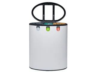 Gescheiden Afvalbak Lune Binc 3-stroom Met Open Deksel Wit - 5