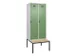 locker met bank,voor scheiding van kleding,HxBxD 2120x800x815mm,2vak
