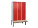 locker voor scheiding van kleding,HxBxD 2120x1200x815mm,3vak