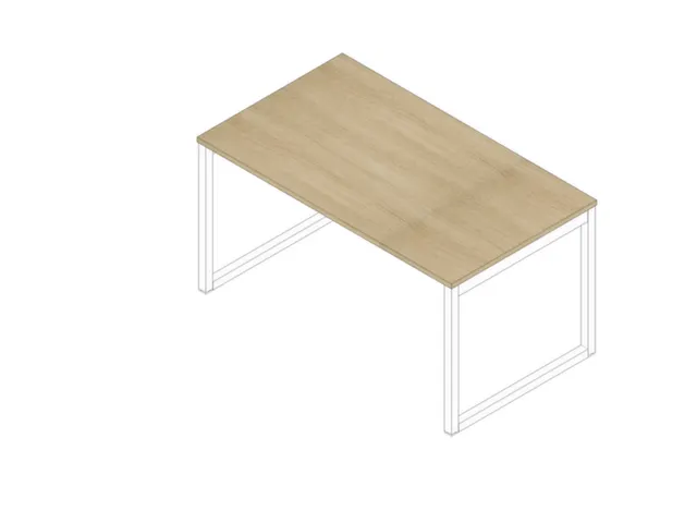 bureau,HxBxD 730x1400x800mm,blad eiken,sledeframe wit