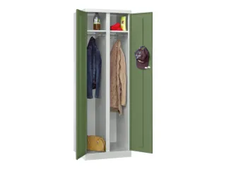 kleding-/wasgoedkast,HxBxD 1800x600x500mm,RAL7035,front RAL6011 - 2