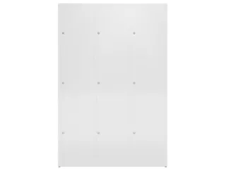 Lockerkast 1800x1185x500mm 3x3 vakken cilinderslot, sokkel, RAL9003 - 2