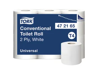 Tork 472165 Traditioneel Toiletpapier Rol Wit T4 200 Vel 2-laags 48 Ro - 1