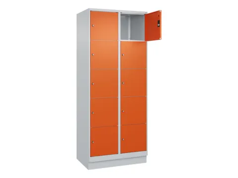 lockerkast,HxBxD 1950x800x500mm,2x5vakken,vak B 400mm,cil.-slot,sokkel