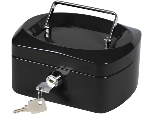 Geldkoffer Zwart 155x120x75mm Inclusief 2 Sleutels