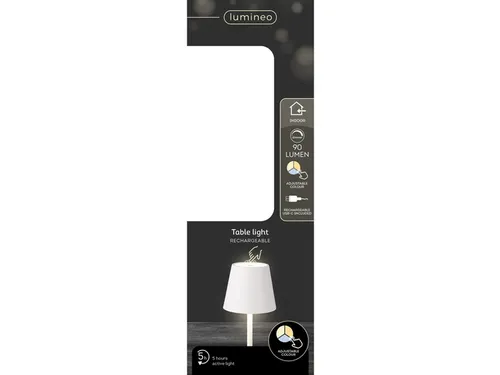 Tafellamp Lumineo led oplaadbaar steady binnen wit